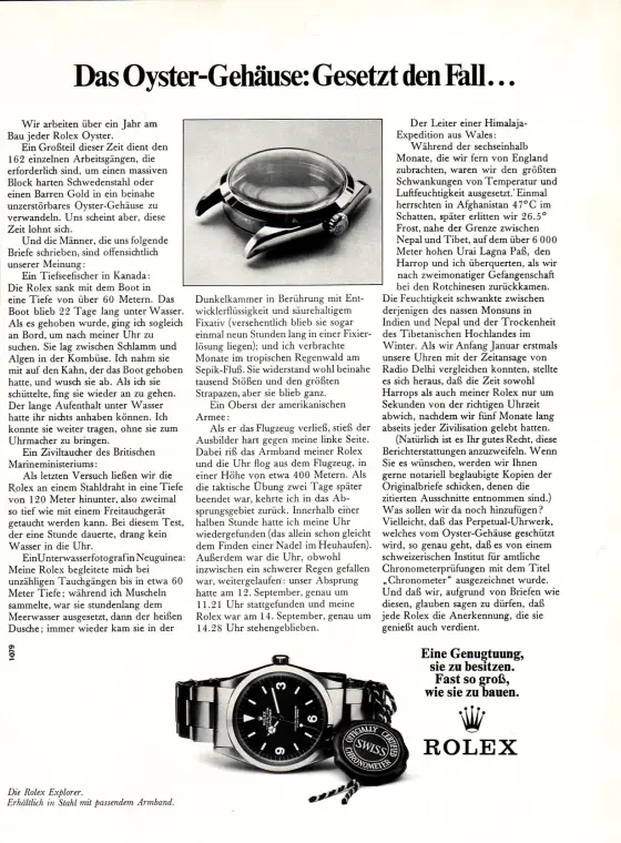 Alte Rolex Anzeige (Nr. 71)