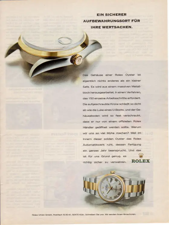 Alte Rolex Anzeige (Nr. 166)