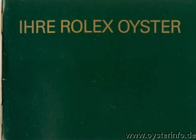 Cover of the booklet Ihre Rolex Oyster, 2003 edition