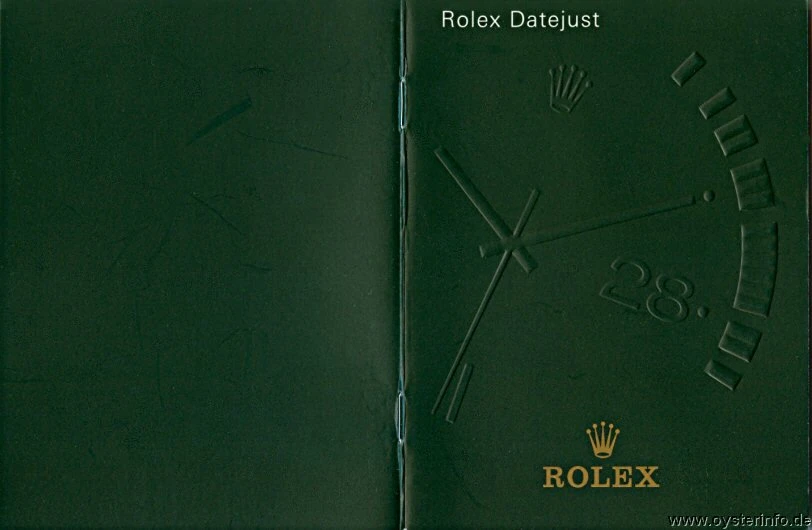 Cover of the booklet Rolex Datejust, 2000 edition