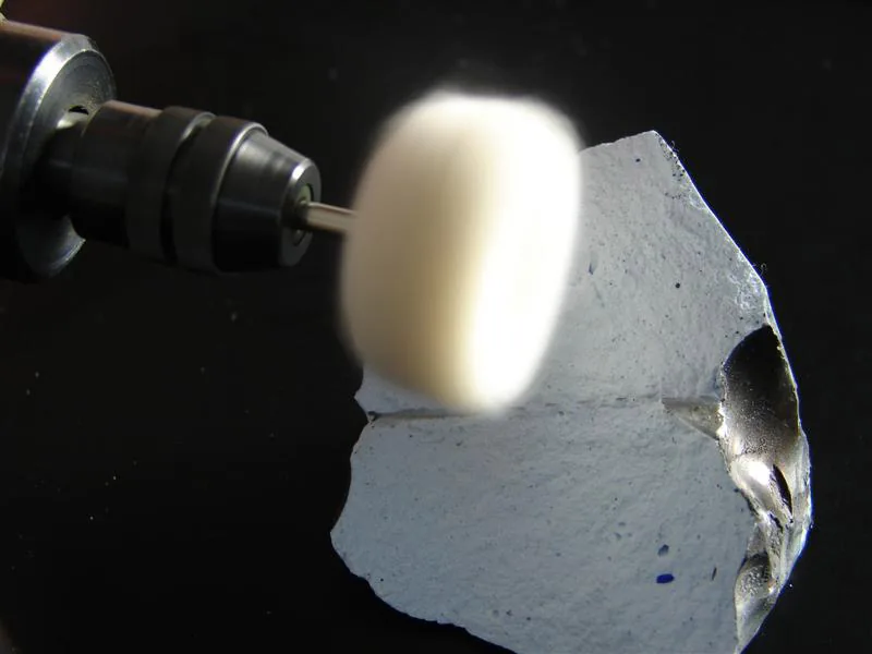 Polishing with a felt wheel and polishing paste