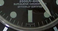 Zifferblattaufdruck SWISS für Superluminova von 1998 bis 2000