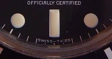 Zifferblattaufdruck SWISS - T < 25 für Tritium